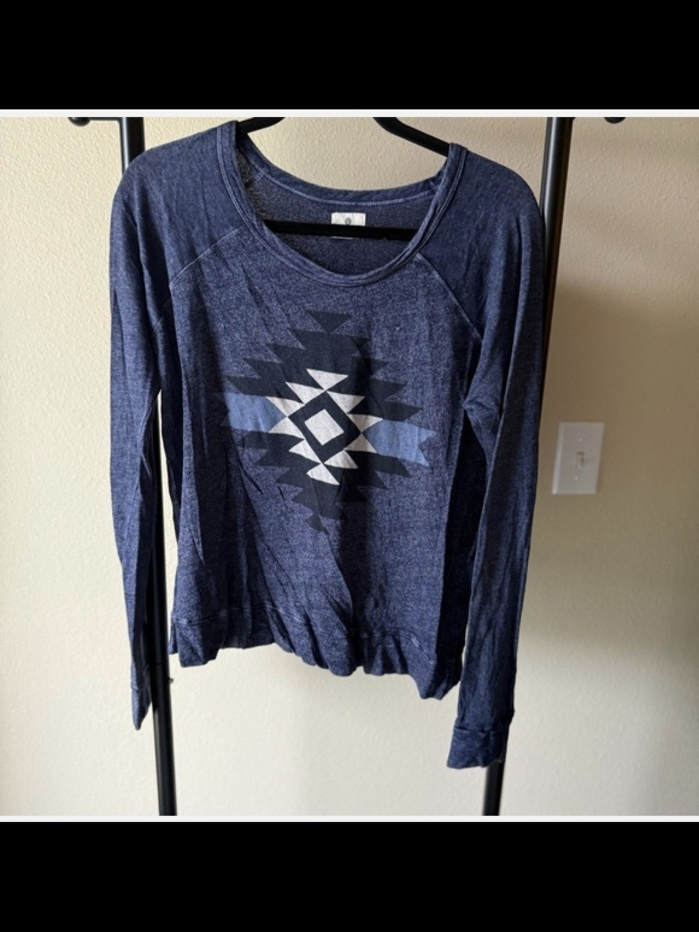 Sundry Navy Crewneck Long Sleeve Top